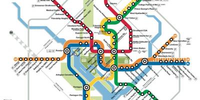 Waszyngton transportu publicznego DC mapę