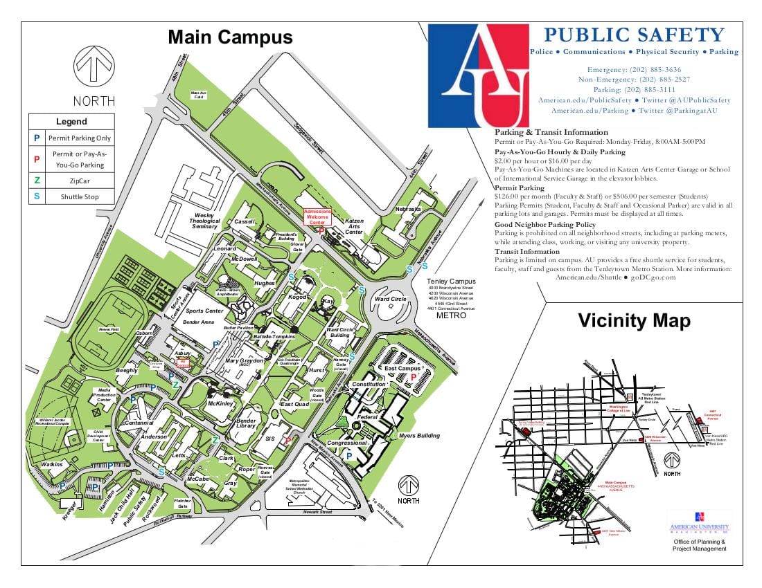 mapa AU kampus