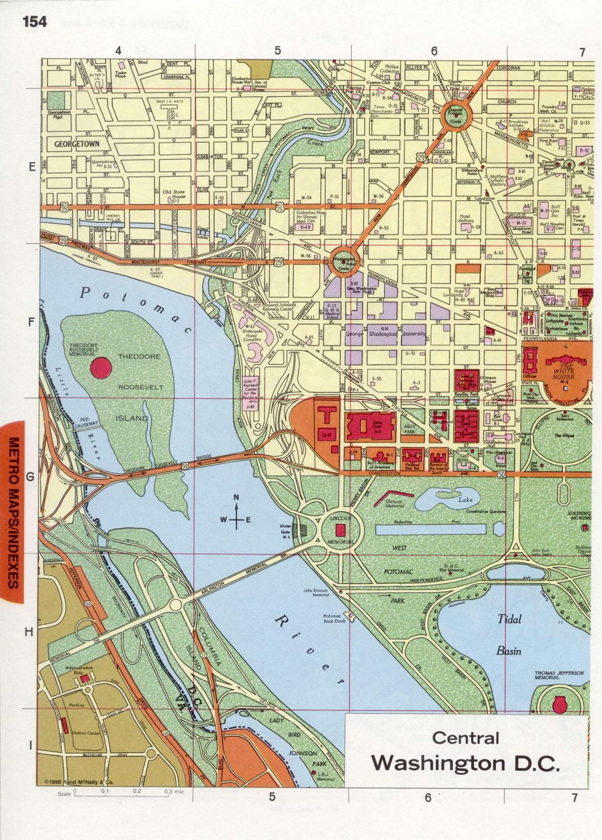 Waszyngton centrum DC mapie
