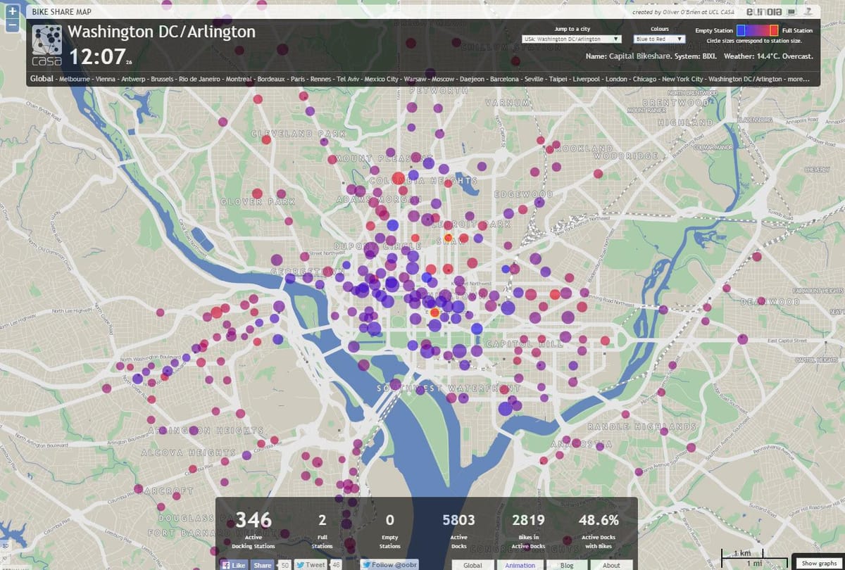 DC mapę wypożyczalnia rowerów