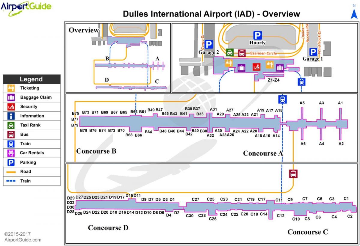 Dulles airport terminal mapie
