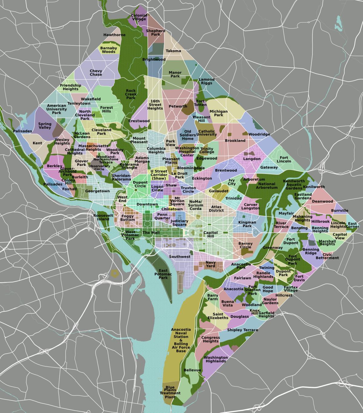 mapa DC i okolicach