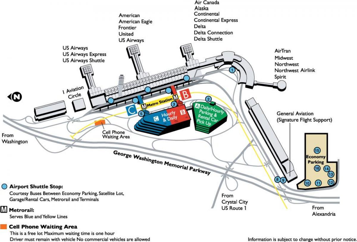 Narodowy lotnisko Ronald Reagan mapie
