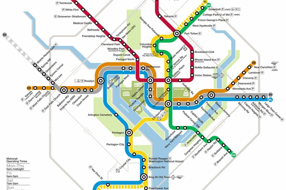 Naszego systemu metra DC mapie
