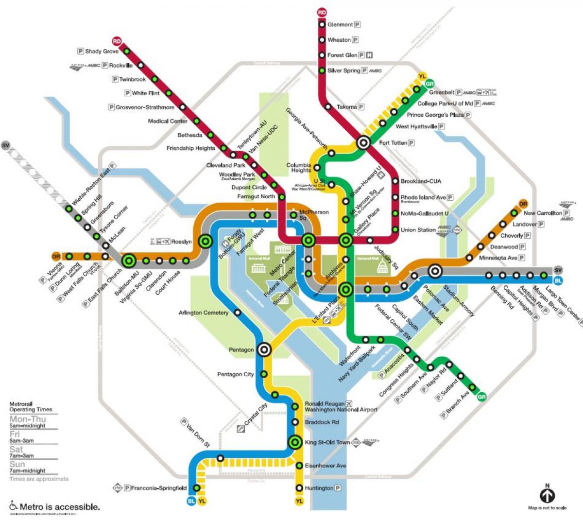 Waszyngton metra mapa