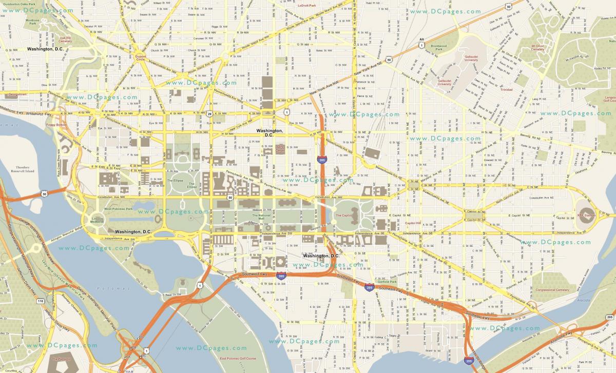 szczegółowa mapa Waszyngton