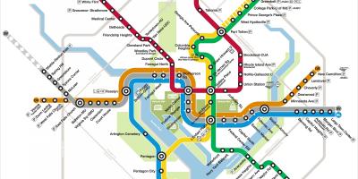 Washington DC metro mapa srebrna linia