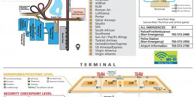 Międzynarodowy port lotniczy Dulles mapie