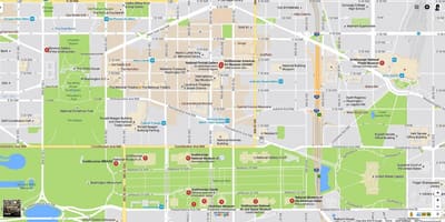 Mapa krajowego centrum handlowe i muzea