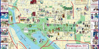 Mapa piesza mapa Waszyngton zabytki 