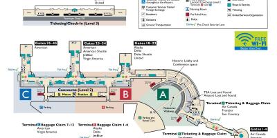 Wa mapa lotniska Reagan 
