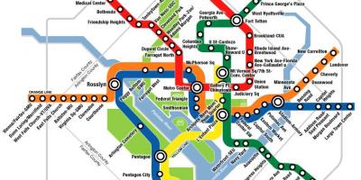 Waszyngton metra DC mapie