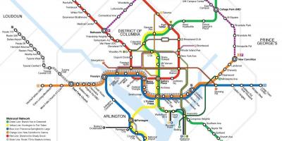 Waszyngton transportu publicznego mapie