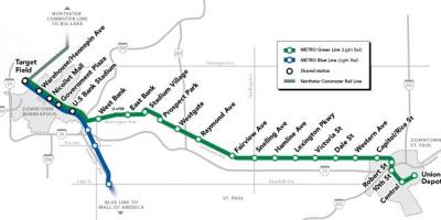 Zielona linia metra DC mapie